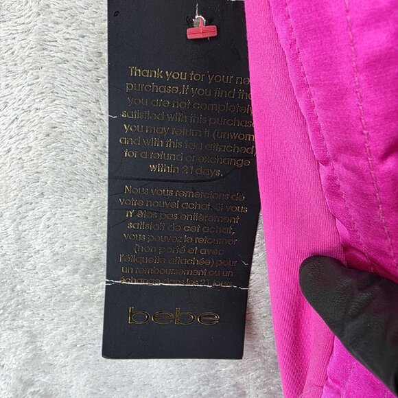 Bebe Dress Womens Size XL Pink Halter Open Back Pencil Rose Violet NWT Midi - Picture 7 of 14